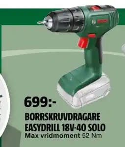 Bauhaus Borrskruvdragare easydrill 18v-40 solo max vridmoment 52 nm erbjuda