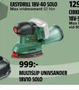 Bauhaus Multislip univsander 18v10 solo erbjuda