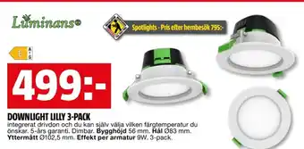 Bauhaus Downlight lilly 3-pack erbjuda