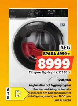 Power Tvätt/tork Angfunktion och hygienprogram erbjuda