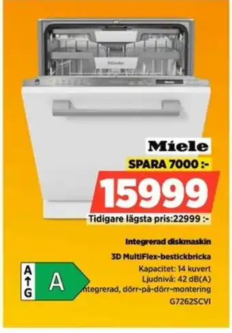 Power Integrerad diskmaskin 3D MultiFlex-bestickbricka erbjuda