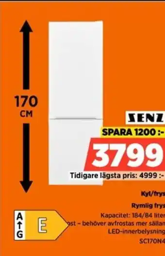 Power Kyl/frys Rymlig frys erbjuda