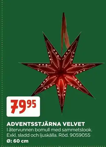 Jem&Fix Adventsstjärna velvet erbjuda