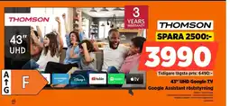 Power 43" UHD Google TV Google Assistant röststyrning erbjuda