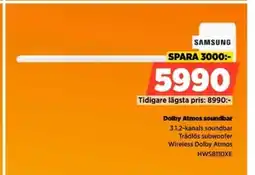 Power Dolby Atmos soundbar erbjuda