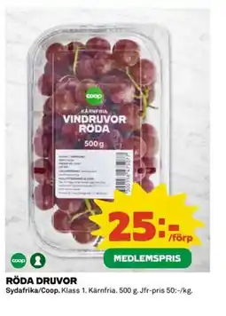 Coop Röda druvor erbjuda