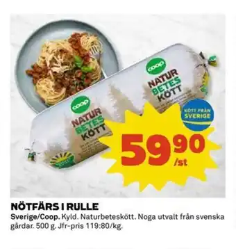 Coop Nötfärs i rulle erbjuda