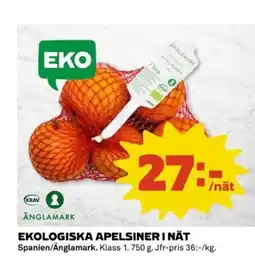 Coop Ekologiska apelsiner i nät erbjuda