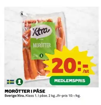 Coop Morötter i påse erbjuda