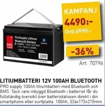 SeaSea LITIUMBATTERI 12V 100AH BLUETOOTH PRO erbjuda