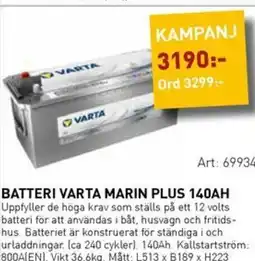 SeaSea Batteri varta marin plus 140ah erbjuda