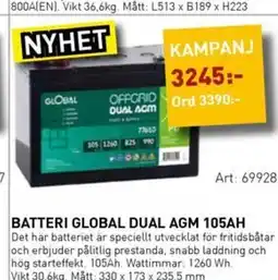 SeaSea Batteri global dual agm 105ah erbjuda