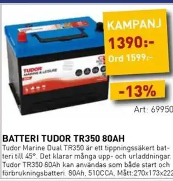 SeaSea Batteri tudor tr350 80ah erbjuda