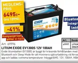 SeaSea Litium exide ev2500s 12v erbjuda