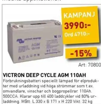 SeaSea Victron deep cycle agm 110ah erbjuda