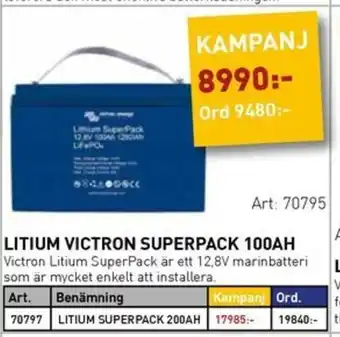 SeaSea Litium victron superpack 100ah erbjuda