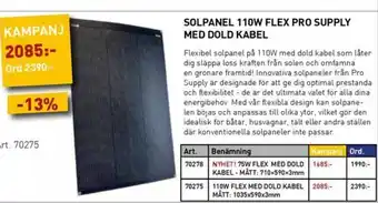 SeaSea Solpanel 110w flex pro supply med dold kabel erbjuda