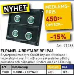 SeaSea Elpanel 4 brytare rf ip66 erbjuda