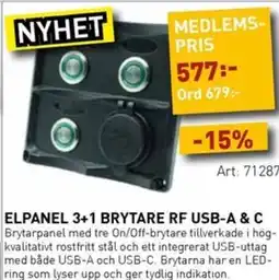 SeaSea Elpanel 3+1 brytare rf usb-a & c erbjuda