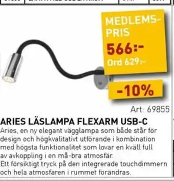 SeaSea Aries läslampa flexarm usb-c erbjuda