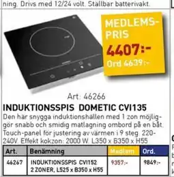 SeaSea Induktionsspis dometic cvi135 erbjuda