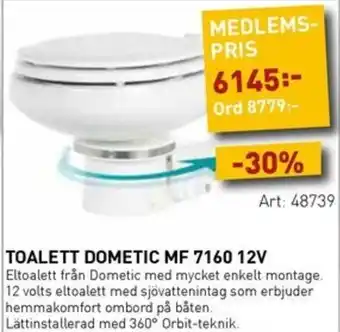 SeaSea Toalett dometic mf 7160 12v erbjuda