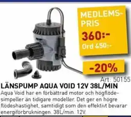 SeaSea Länspump aqua void 12v 38l/min erbjuda