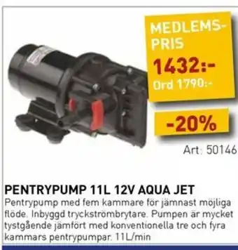 SeaSea Pentrypump 11l 12v aqua jet erbjuda