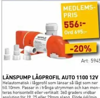 SeaSea Lanspump Lagprofil Auto 1100 12 V erbjuda