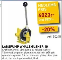 SeaSea Länspump whale gusher 10 erbjuda