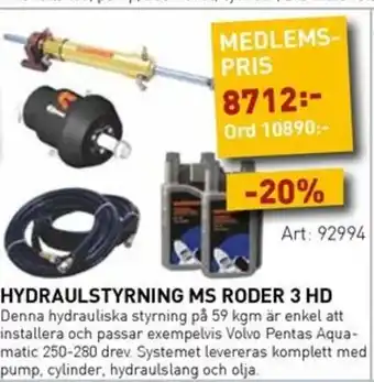 SeaSea Hydraulstyrning ms roder 3 hd erbjuda