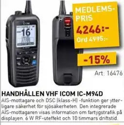 SeaSea Handhållen vhf icom ic-m94d erbjuda