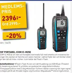 SeaSea Vhf portabel icom ic-m25e erbjuda