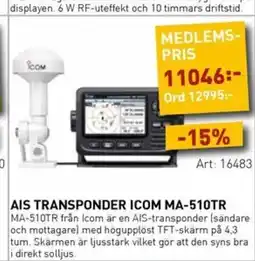 SeaSea Ais transponder icom ma-510tr ma-510tr erbjuda