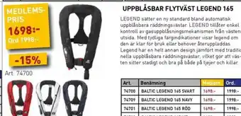 SeaSea Uppblåsbar flytväst legend 165 erbjuda