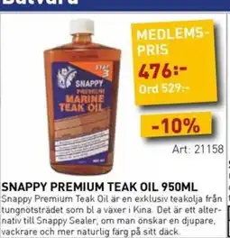 SeaSea Snappy premium teak oil erbjuda