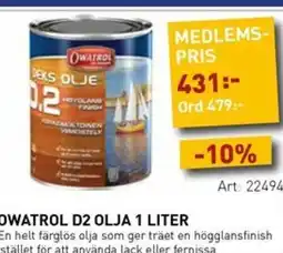 SeaSea Owatrol d2 olja 1 liter erbjuda