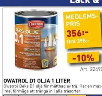 SeaSea Owatrol d1 olja 1 liter erbjuda