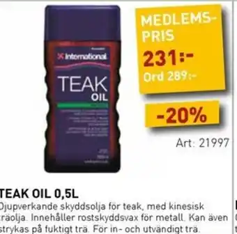 SeaSea Teak oil erbjuda