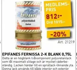 SeaSea Epifanes fernissa 2-k blank 0,75l erbjuda