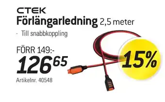 thansen CTEK Förlängarledning 2,5 meter erbjuda