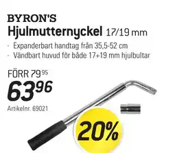 thansen BYRON'S Hjulmutternyckel 17/19 mm erbjuda