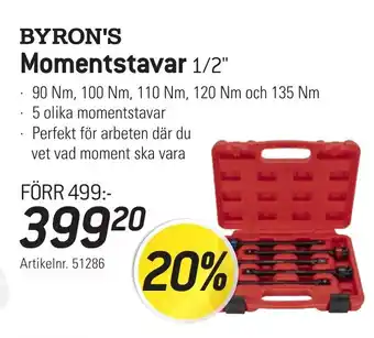 thansen BYRON'S Momentstavar 1/2" erbjuda