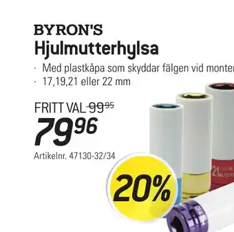 thansen BYRON'S Hjulmutterhylsa erbjuda