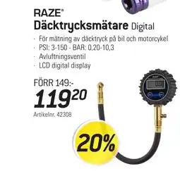 thansen RAZE® Däcktrycksmätare Digital erbjuda