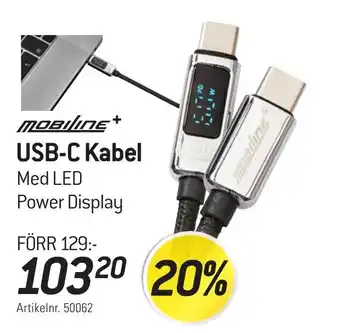 thansen MOBIlINE+ USB-C Kabel Med LED Power Display erbjuda