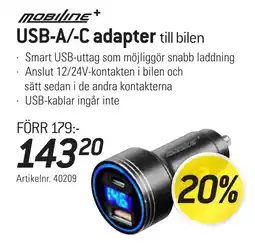 thansen USB-A/-C adapter till bilen erbjuda