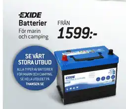 thansen EXIDE Batterier erbjuda