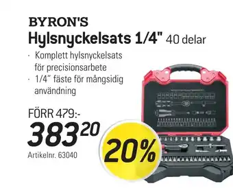 thansen BYRON'S Hylsnyckelsats 1/4" 40 delar erbjuda