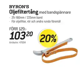 thansen BYRON'S Oljefiltertång med bandspännare erbjuda